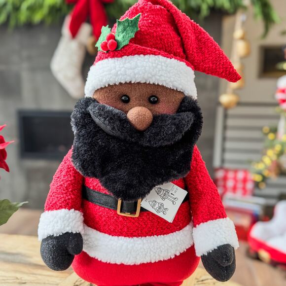 NWT-African American Santa Claus Christmas Decor w/ Extendable Legs 21”H-31.5”H - Picture 4 of 10